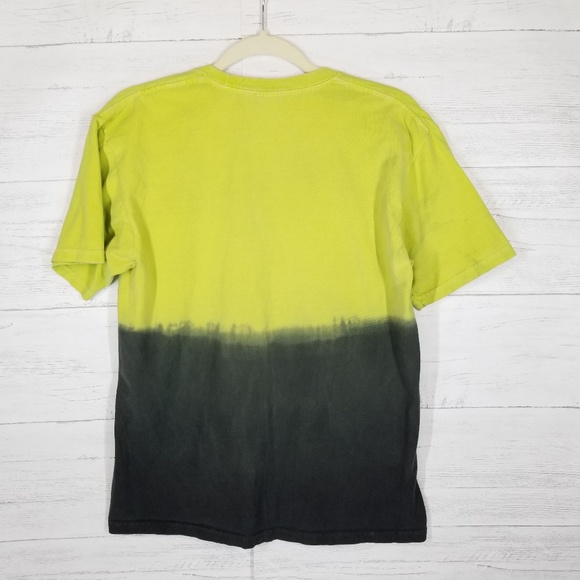Stussy Tie Tye Dip Ombre Lime Green Shirt Medium - Picture 4 of 5
